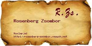 Rosenberg Zsombor névjegykártya